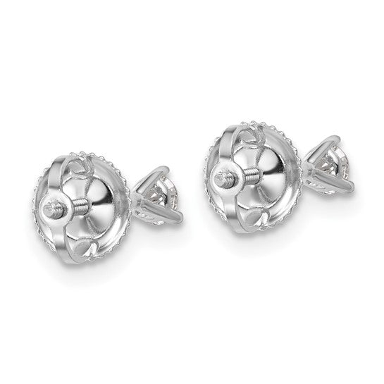 Primal Gold 14 Karat White Gold Lab Grown Diamond 1/5cttw Certified SI1/SI2, G H I, 3 Prong Screwback Earrings