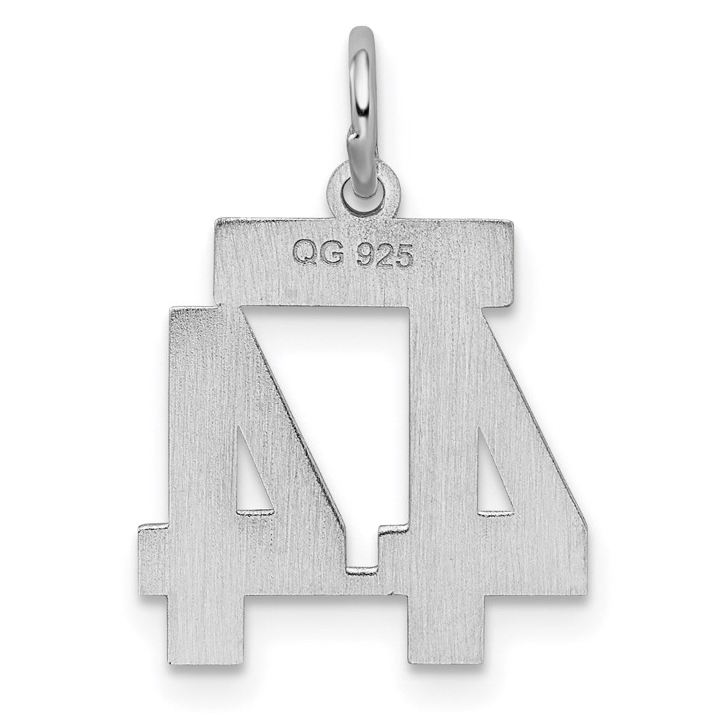 Sterling Silver/Rhodium-plated Satin Number 44 Charm