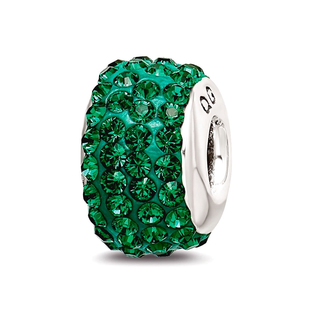 Sterling Silver Reflections May Full Green Preciosa Crystal Bead