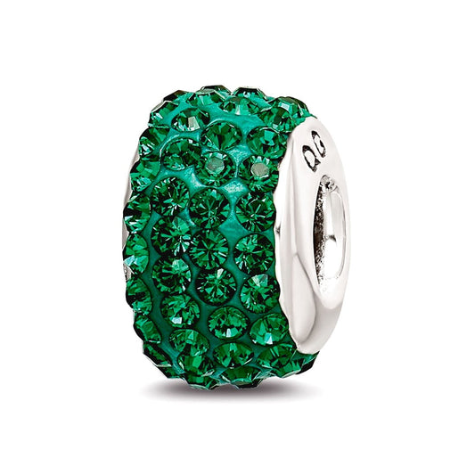 Sterling Silver Reflections May Full Green Preciosa Crystal Bead