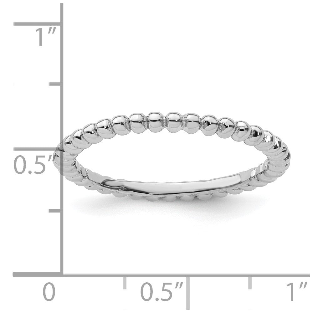 Sterling Silver Stackable Expressions Rhodium Ring Size -8