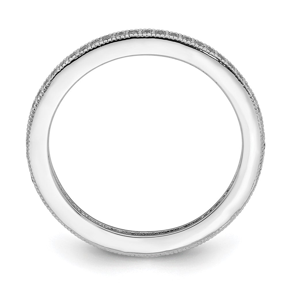 Sterling Silver Rhodium-plated Polished CZ Eternity Band
