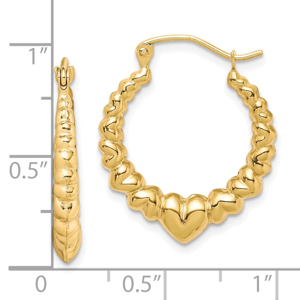 10k Polished Hollow Classic Earrings