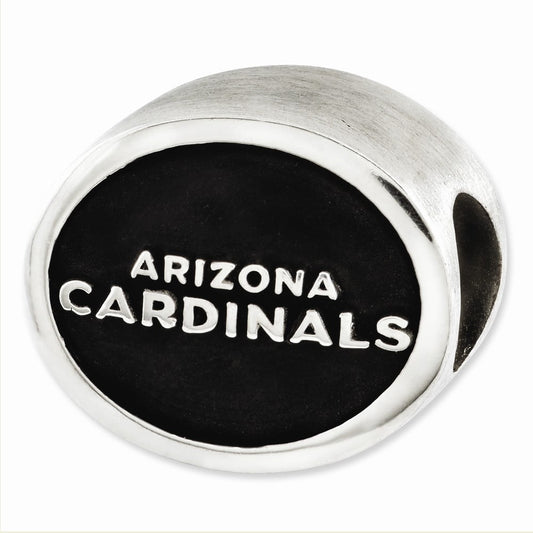 Sterling Silver Enameled LogoArt Arizona Cardinals NFL Bead