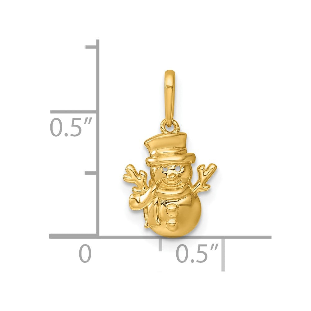 14k Madi K Polished Snowman Childrens Charm / Pendant
