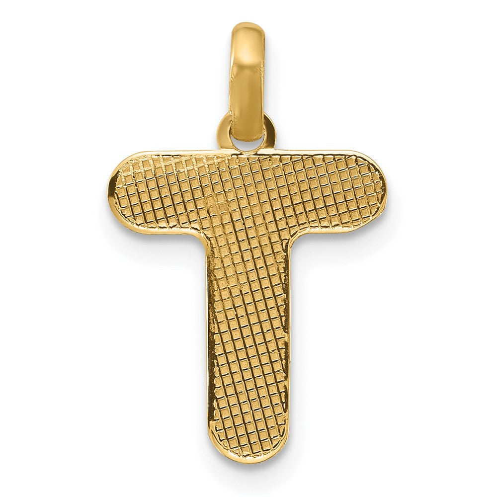 14k Yellow Gold Fancy Letter T