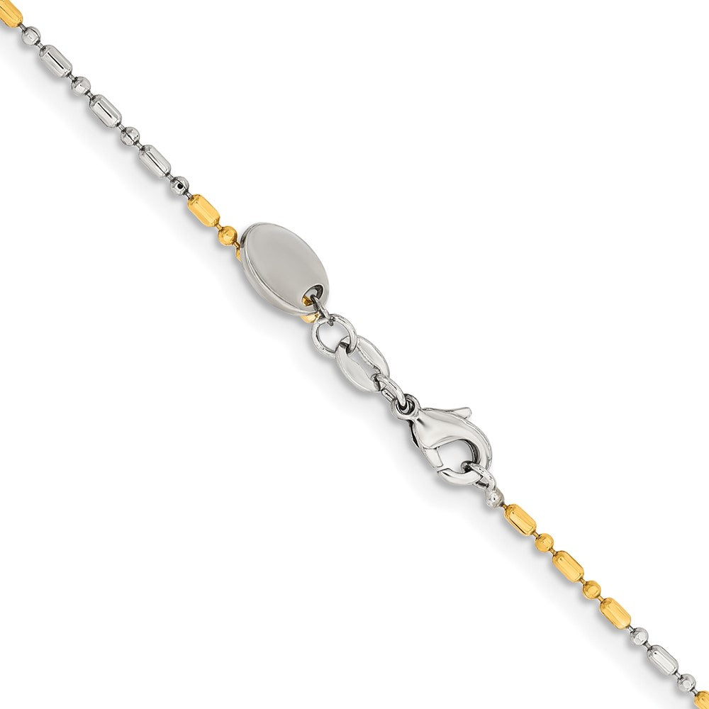 White & Yellow Rhodium over Brass 1.2mm Fancy Chain