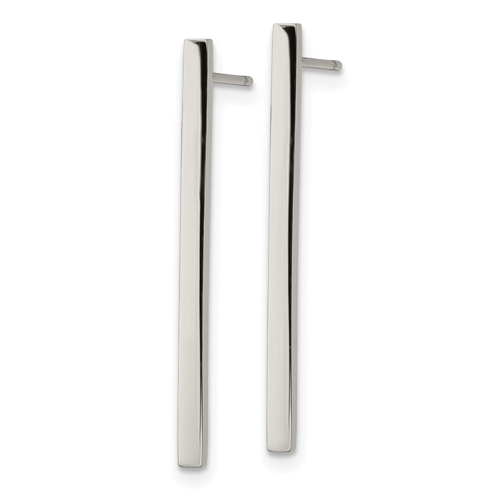 Stainless Steel Polished Bar Post Earrings