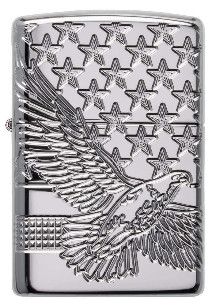 Zippo Patriotic Design High Polish Chrome Pocket Lighter