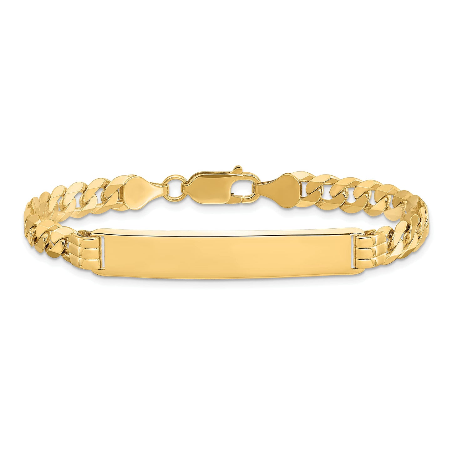Primal Gold 14 Karat Yellow Gold Curb Link ID Bracelet