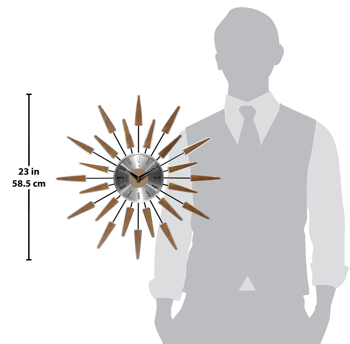 Infinity Instruments Satellite Starburst Mid-Century Modern Large 23 inch Wall Clock by  - 23 x 2 x 23