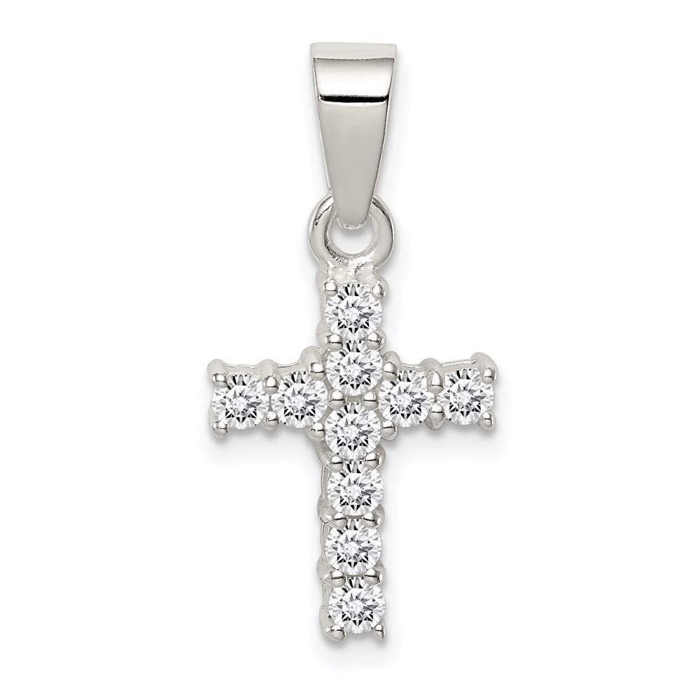 Sterling Silver CZ Cross Pendant