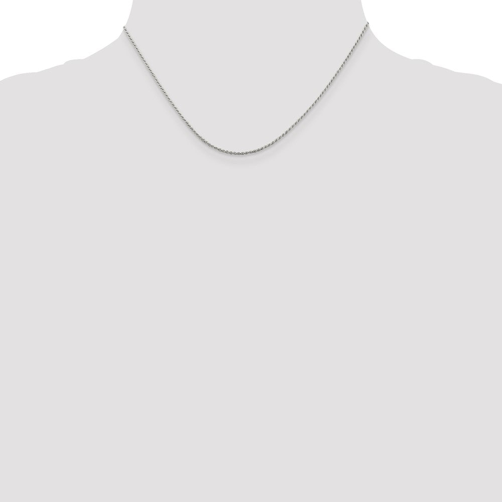 Sterling Silver 1.2mm Diamond-cut Rope Chain 16 Inches