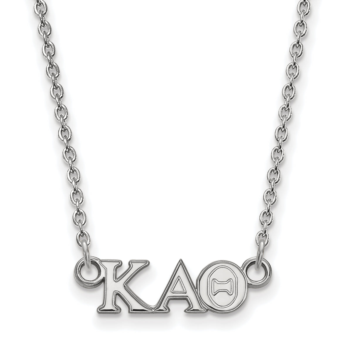 Sterling Silver 18in Official Licensed Greek Sororities Kappa Alpha Theta (???) XS Pendant w/ Necklace