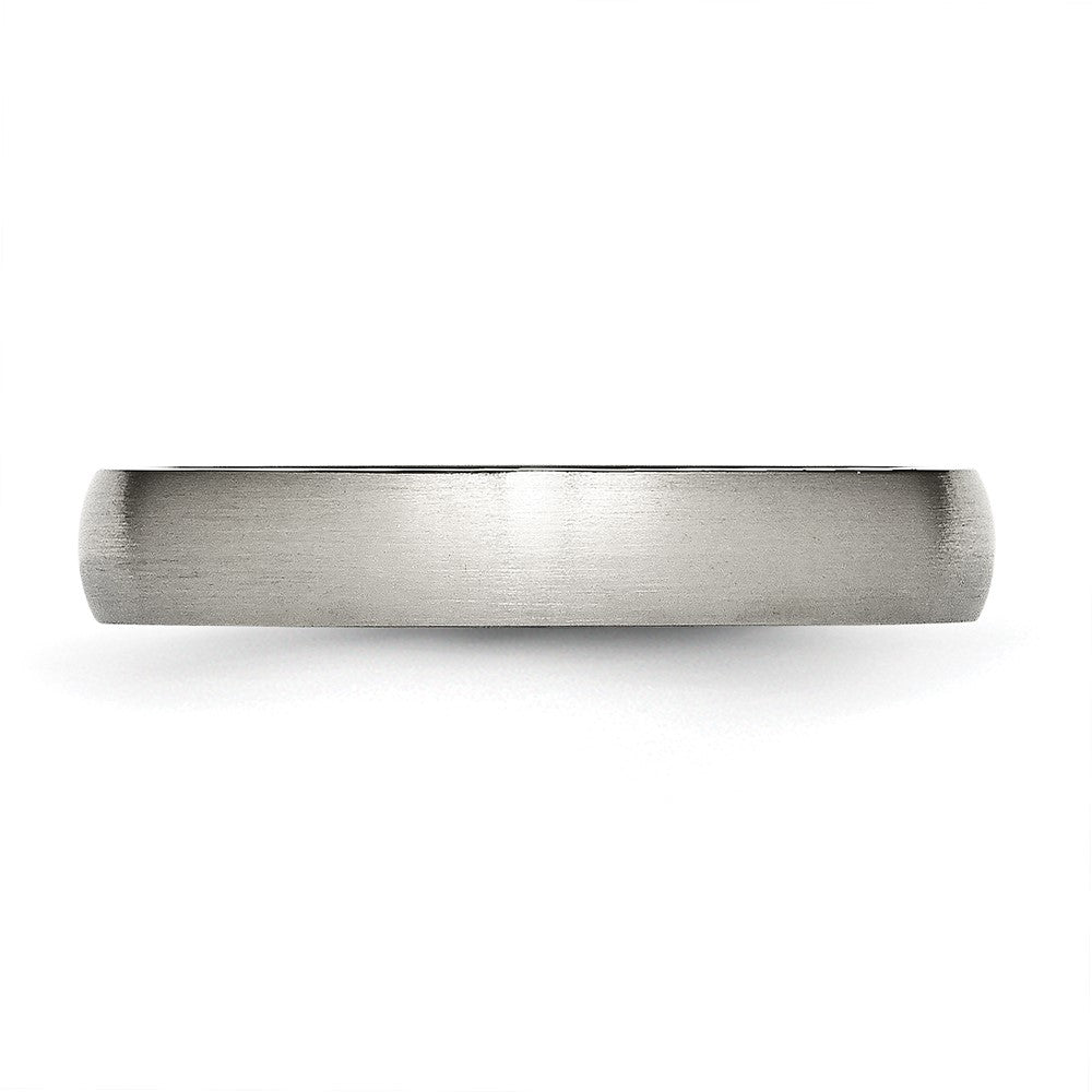 Titanium Brushed 4mm Half Round Band Size - 4