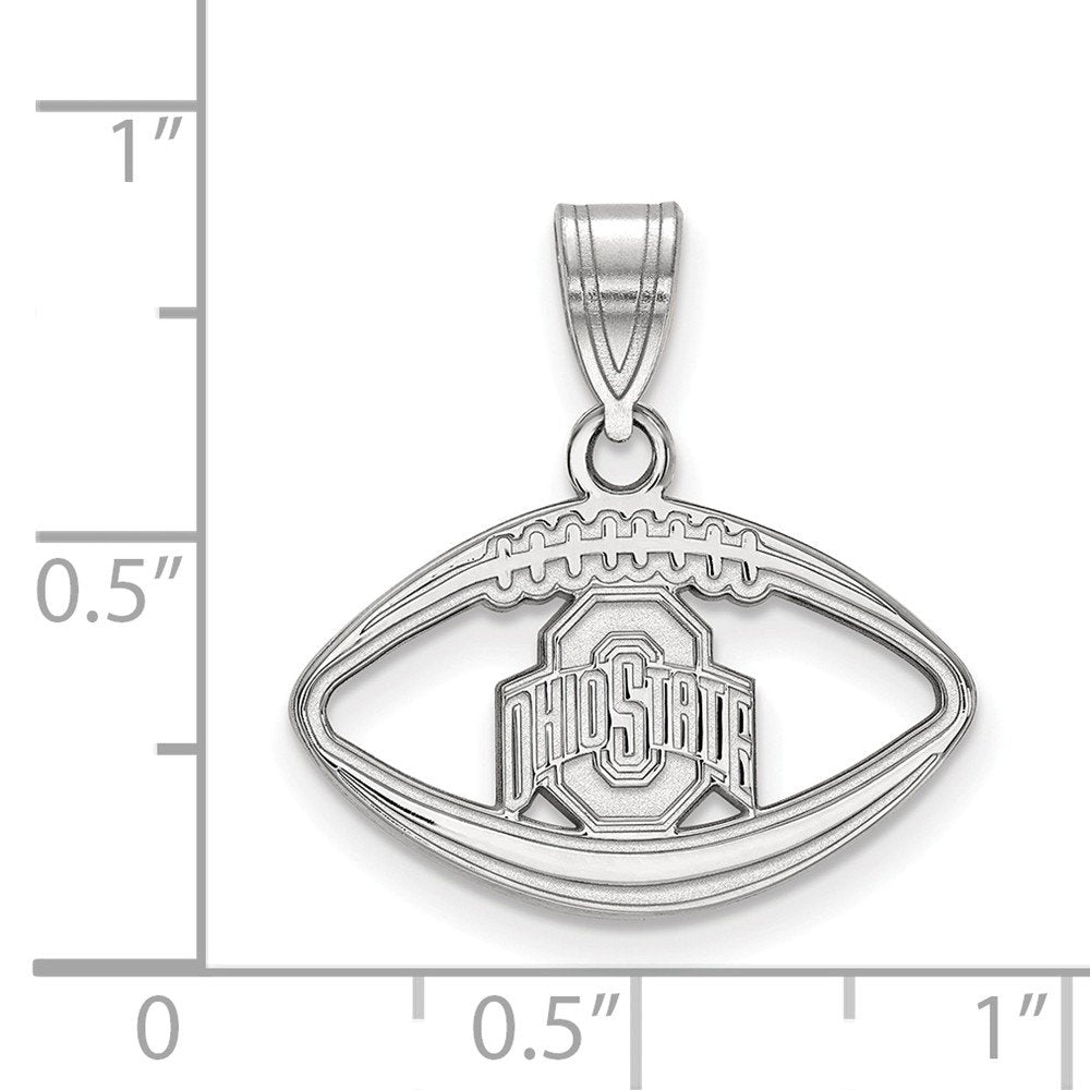 Women's Ohio State Buckeyes Sterling Silver Logo Football Pendant