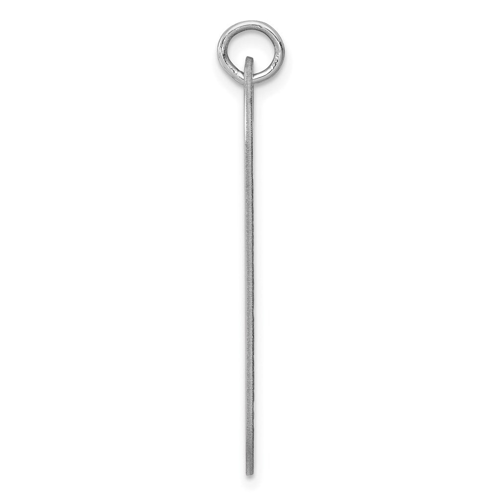 SS Rh-plt Engraveable Dog Tag Polished Front/Satin Back Disc Charm
