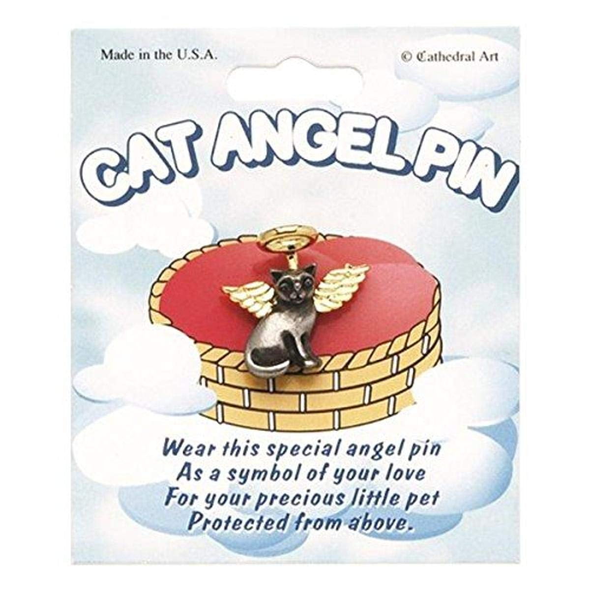 Cathedral Art TPA101 Cat Angel Pin, Comes on Card