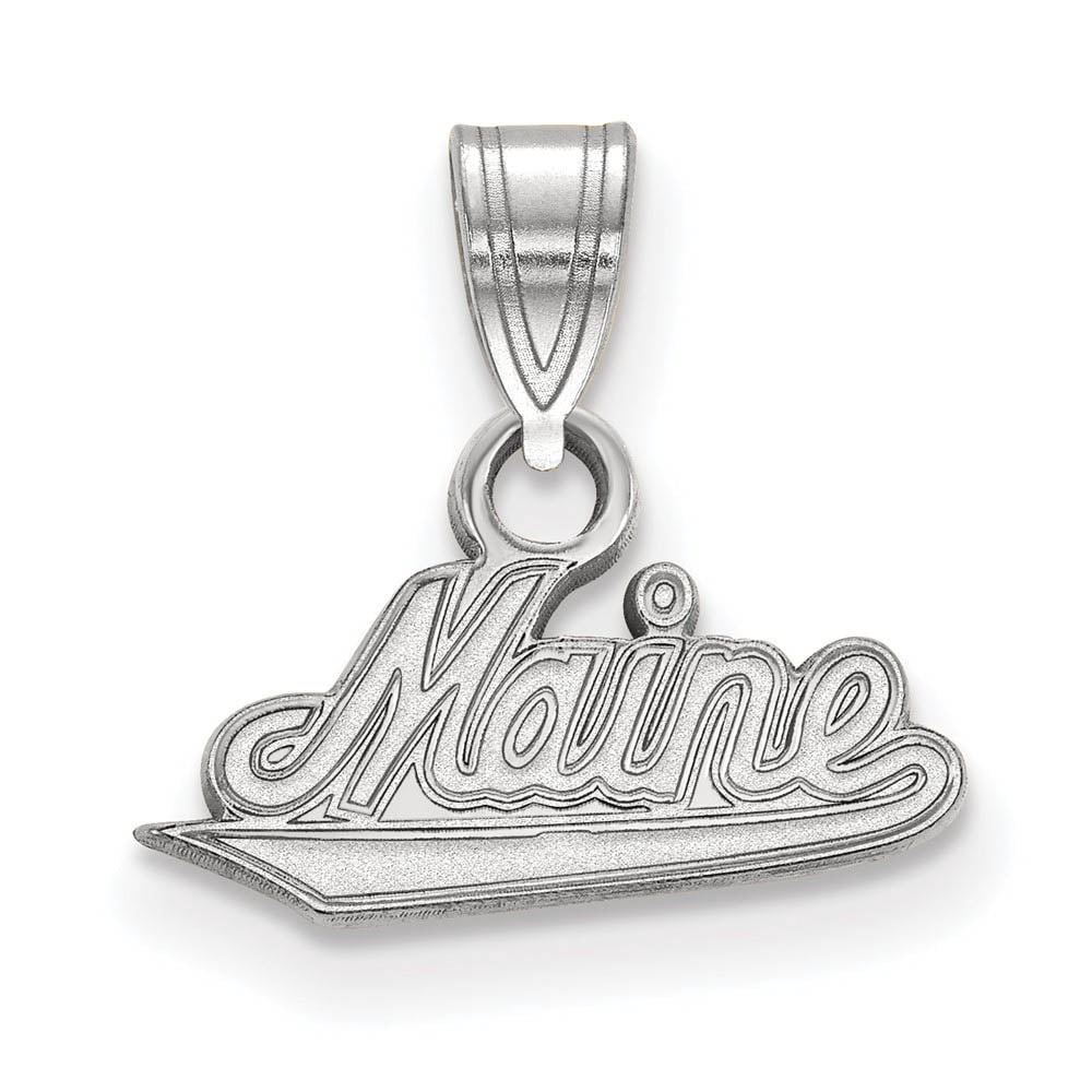 LogoArt Sterling Silver University Of Maine Small Pendant Necklace