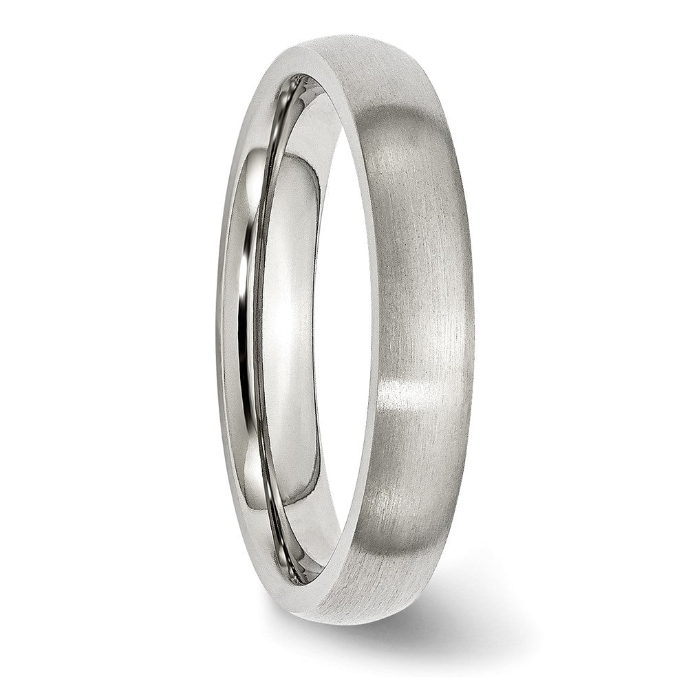 Stainless Steel Brushed 4mm Half Round Band Size - 12.5