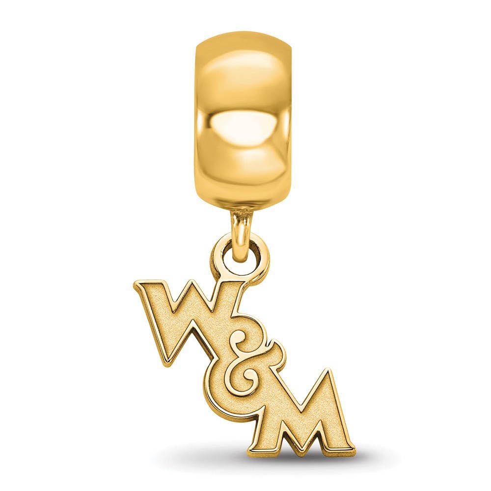 14K Yellow Gold Plated Sterling Silver William and Mary XS Dangle Bead