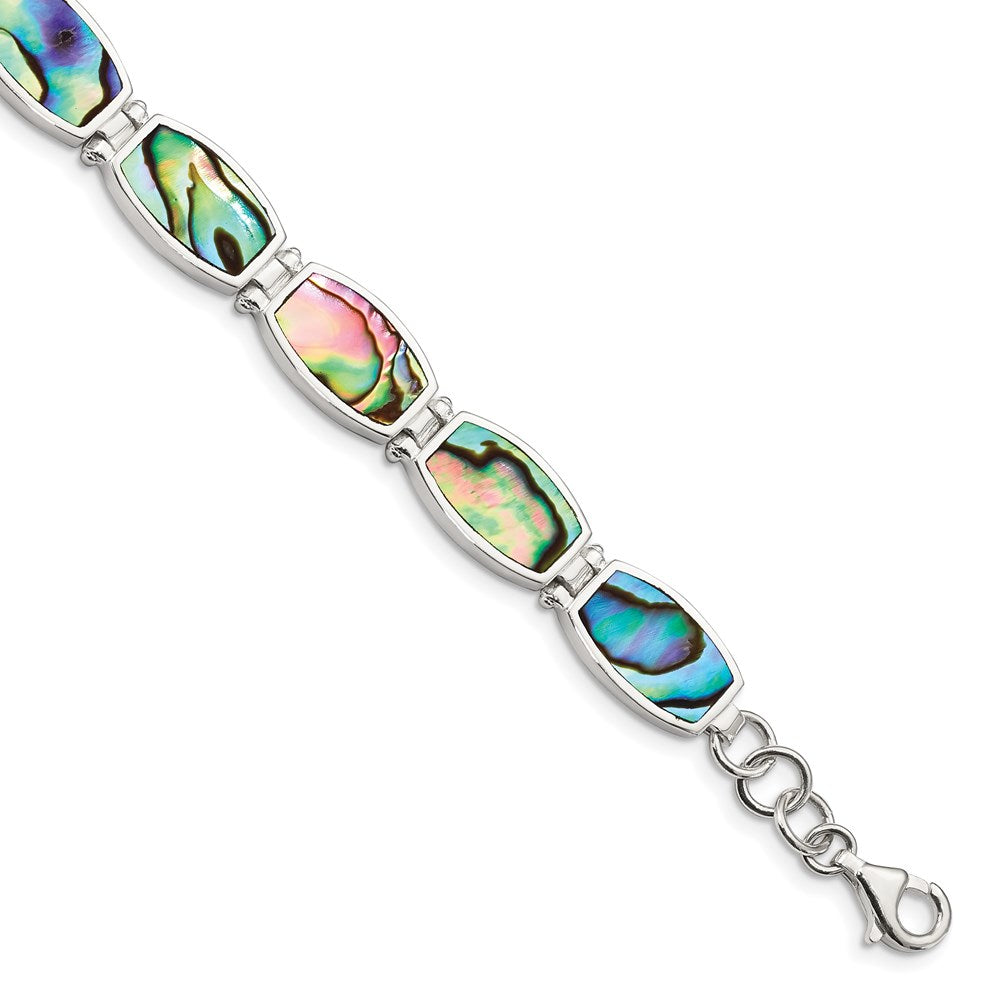 Sterling Silver Abalone Bracelet 7.25 inches