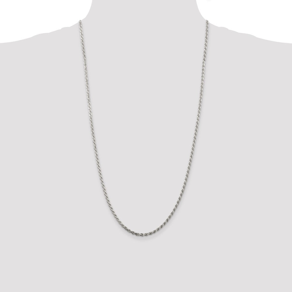 Sterling Silver 2.75mm Diamond-cut Rope Chain 28 Inches