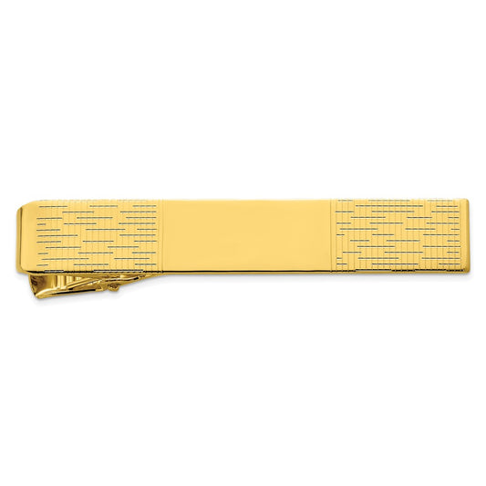 Kelly Waters Gold-plated Patterned Engravable Tie Bar