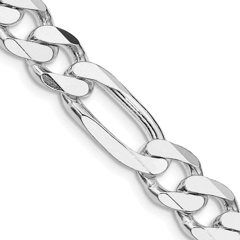 Sterling Silver Rhodium-plated 9mm Figaro Chain 24 Inches