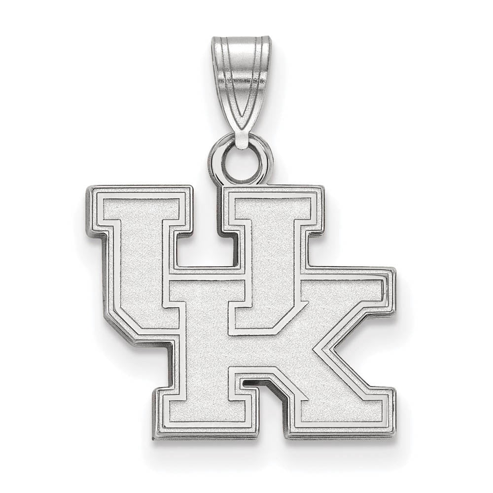 Sterling Silver Rhodium-plated LogoArt University of Kentucky U-K Small Pendant Q-SS002UK