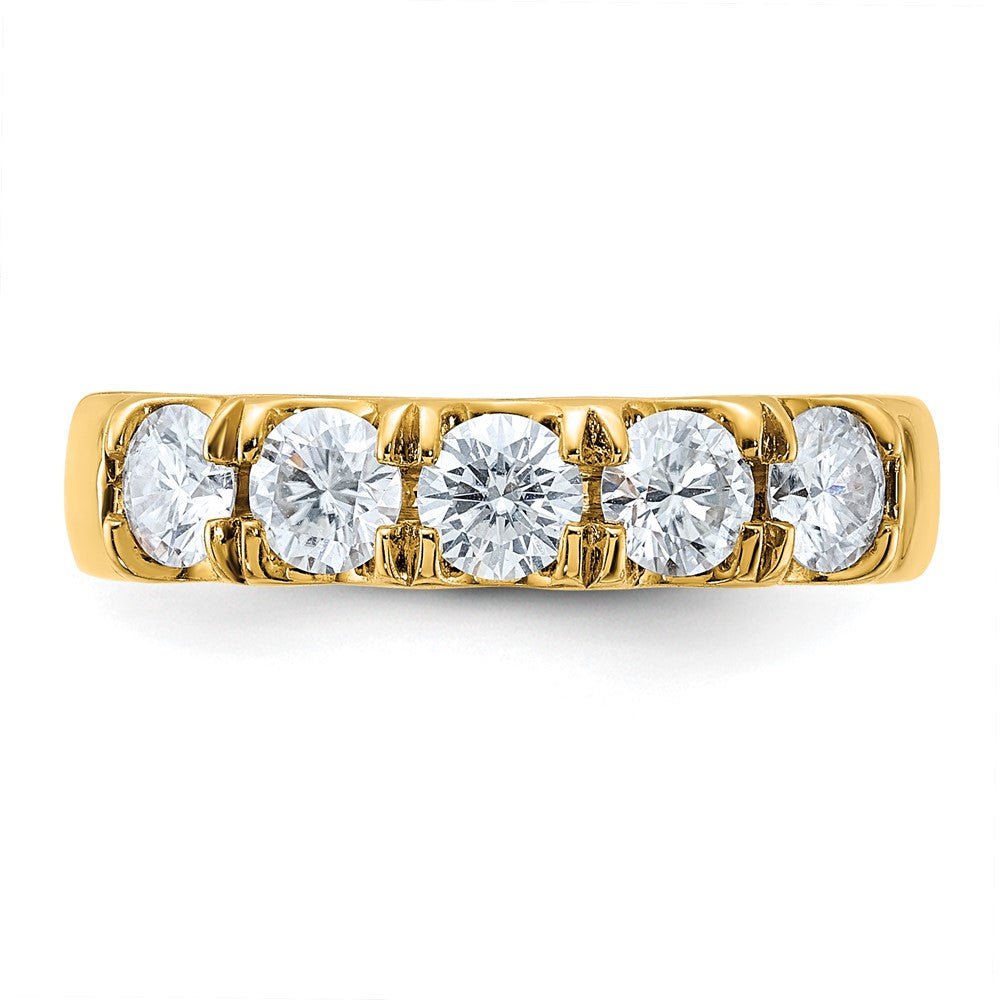 14ky 1ct. 5 Stone D E F Pure Light Moissanite Band
