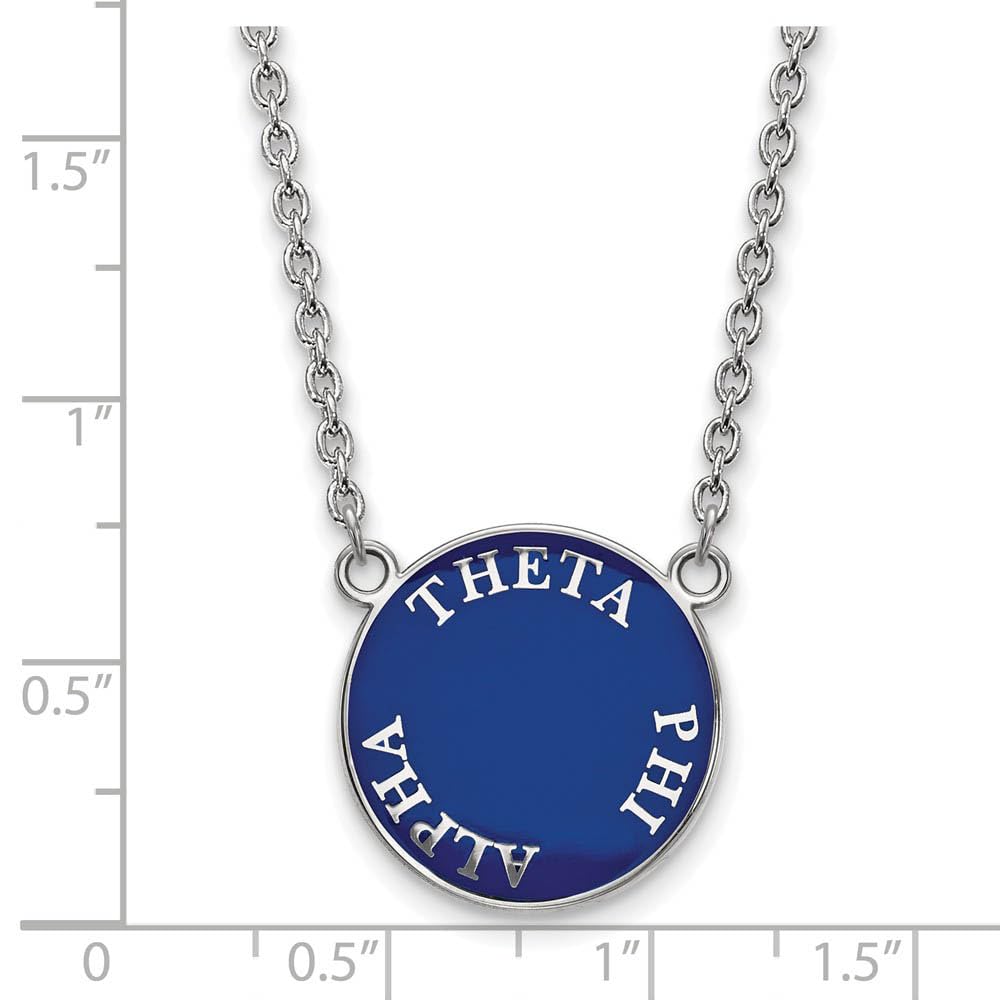 Sterling Silver 18in Official Licensed Greek Sororities Theta Phi Alpha (???) Small Enamel Pendant w/Necklace