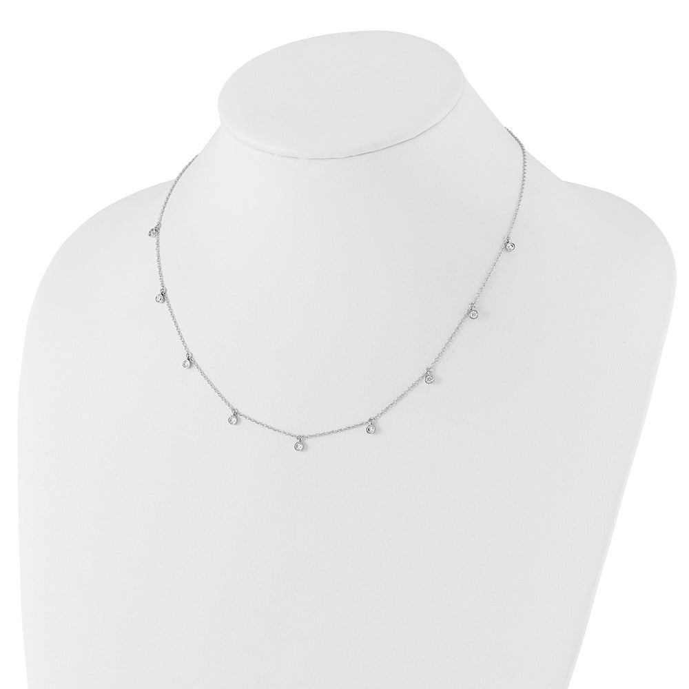 True Origin 14k White Gold 5/8 carat Lab Grown Diamond VS DEF Nine Station 18 inch Necklace