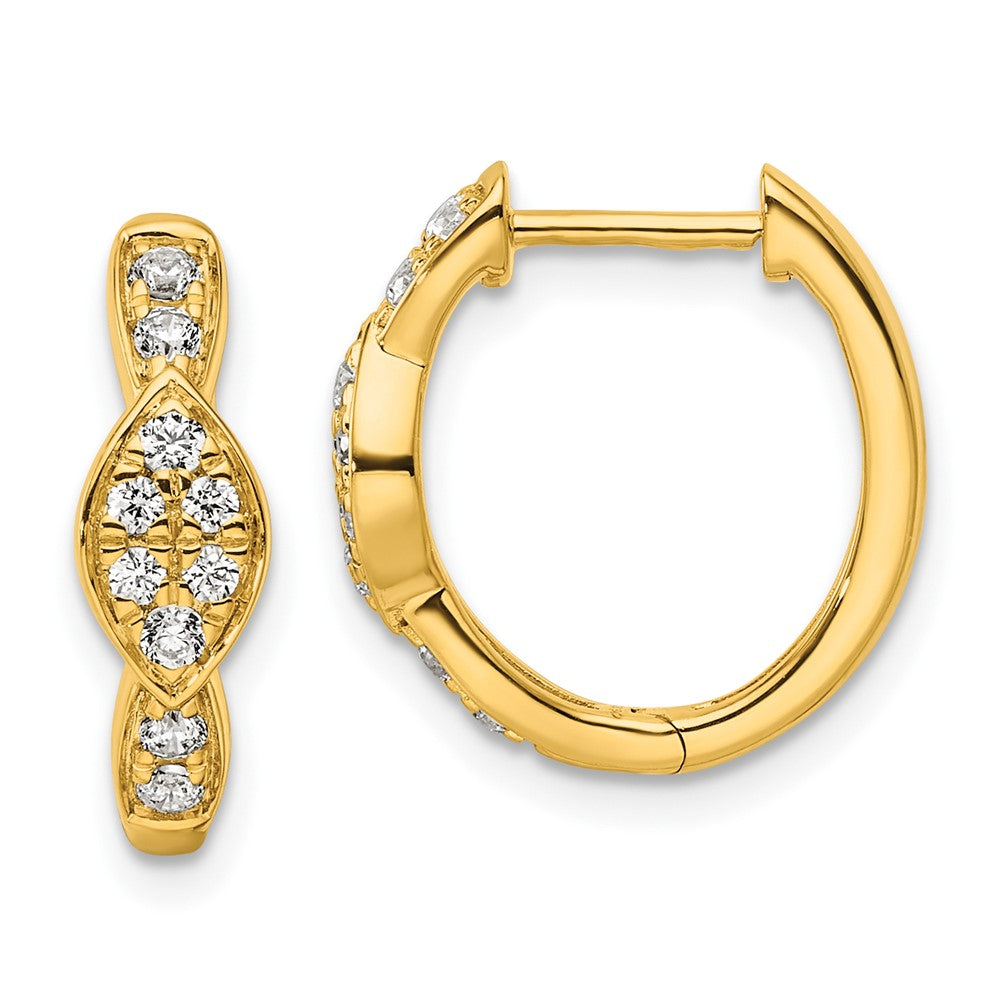 True Origin 14k 1/3 carat Lab Grown Diamond VS DEF Hinged Hoop Earrings