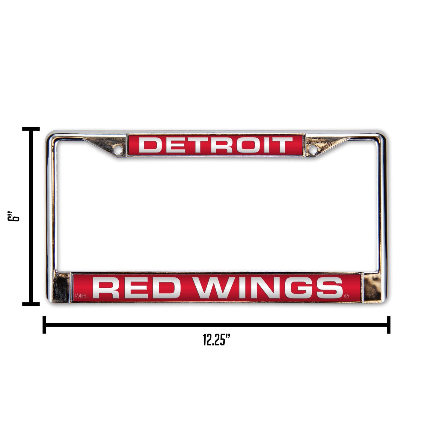 Detroit Hockey Red-Wing's Chrome Metal Laser Cut License Plate Frame