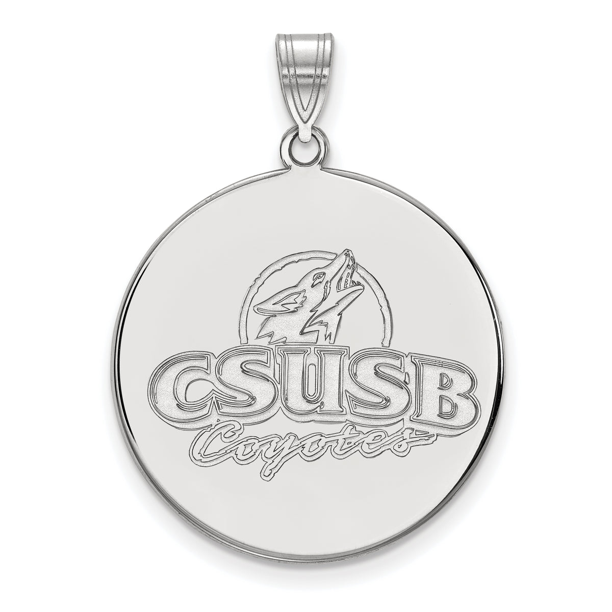 Sterling Silver California State San Bernardino XL Disc Pendant