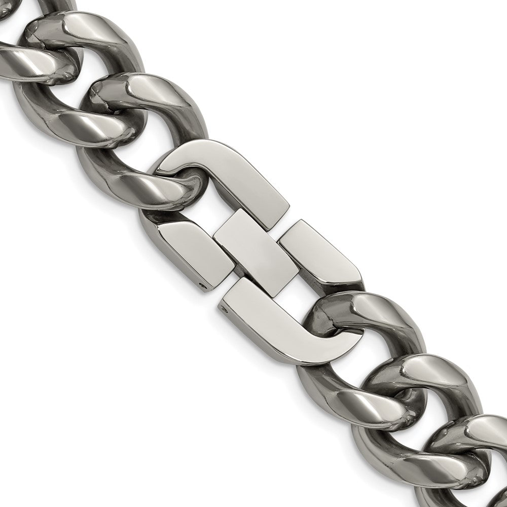 Titanium Polished 14.50mm Curb 22in Necklace