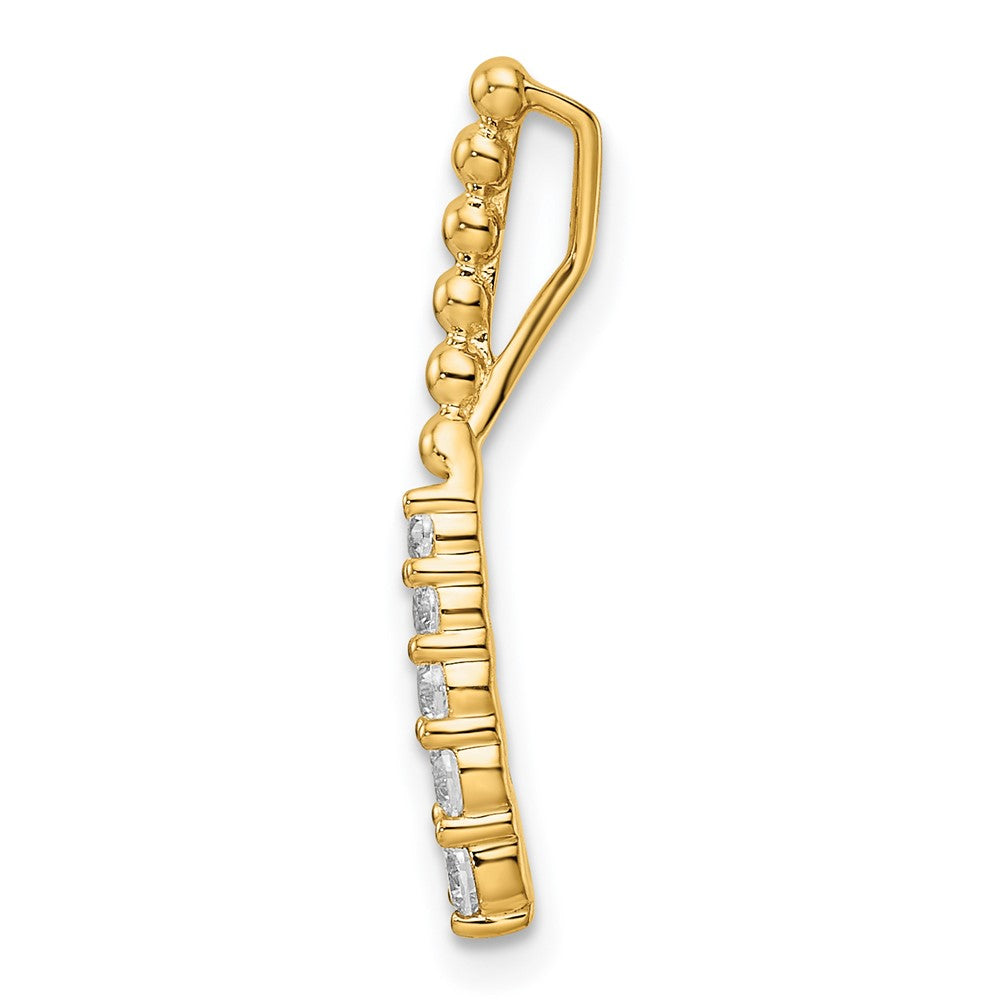 14k 1/5 carat Lab Grown Diamond VS/SI+ G+ Fancy Bar Chain Slide Pendant