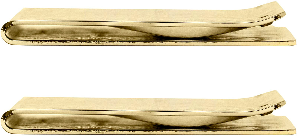 Set of 2 Chrome-Plated Stainless Steel Money Clips in Gold (Vintage Victorian Scroll)