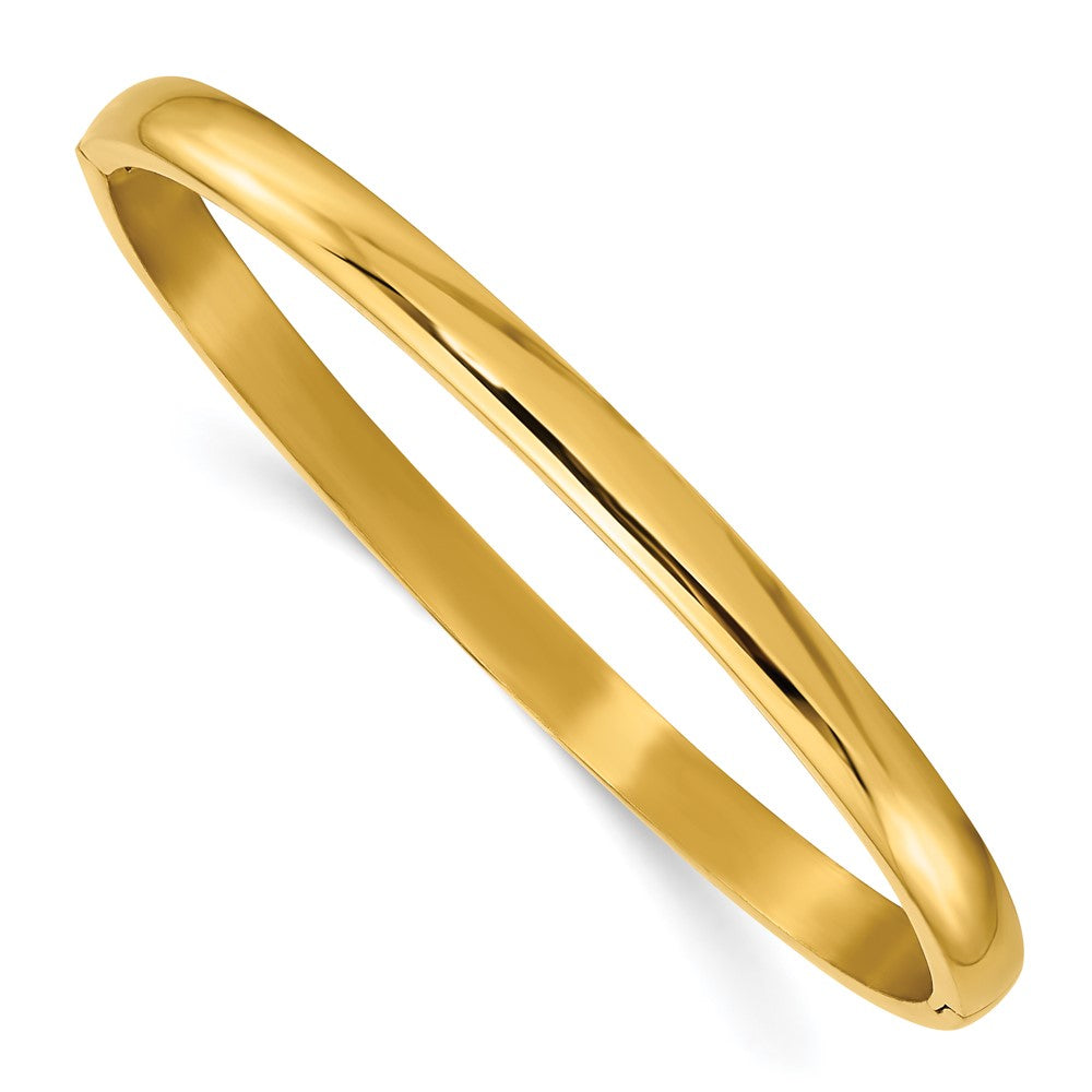 Titanium Polished Yellow IP-plated 5mm Hinged Bangle 7 inches