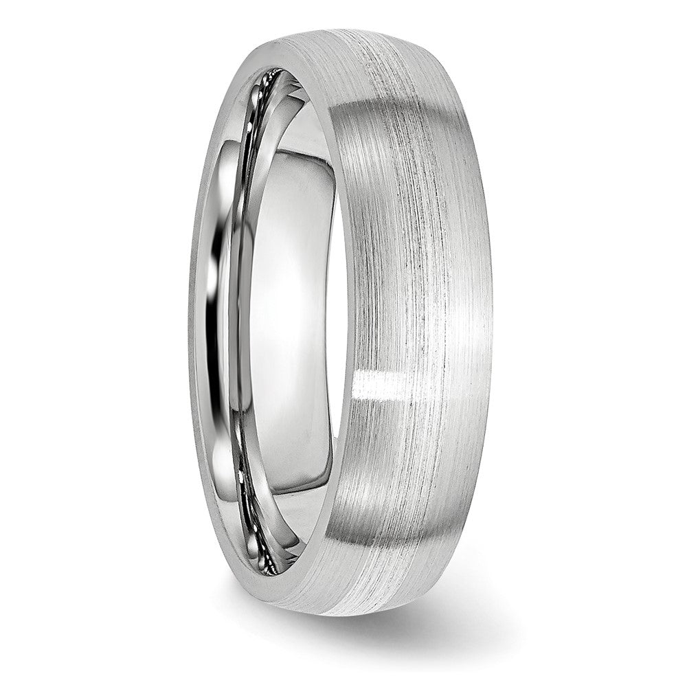 Cobalt Sterling Silver Inlay Satin 6mm Band Size - 7.5