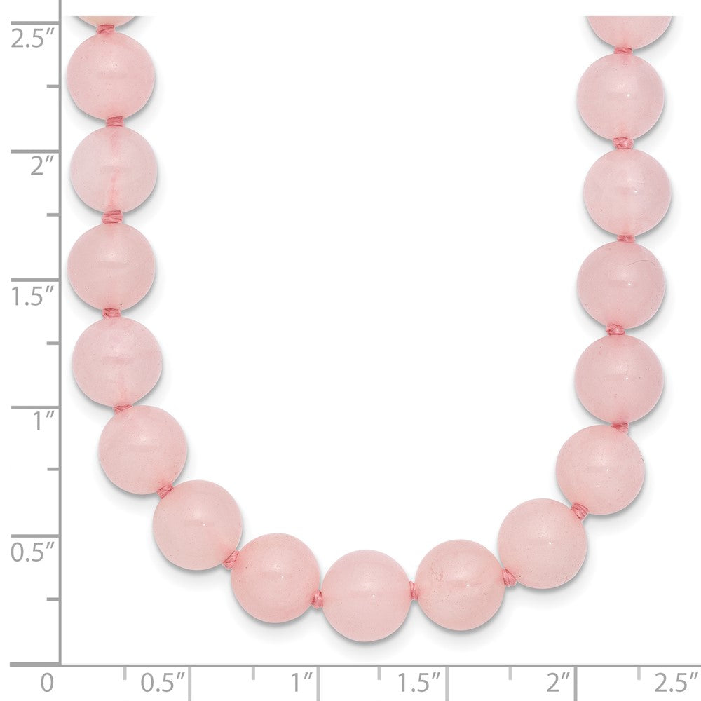 8-8.5mm Smooth Beaded Rose Quartz Necklace w/Sterling S.RH Clasp 18 Inches