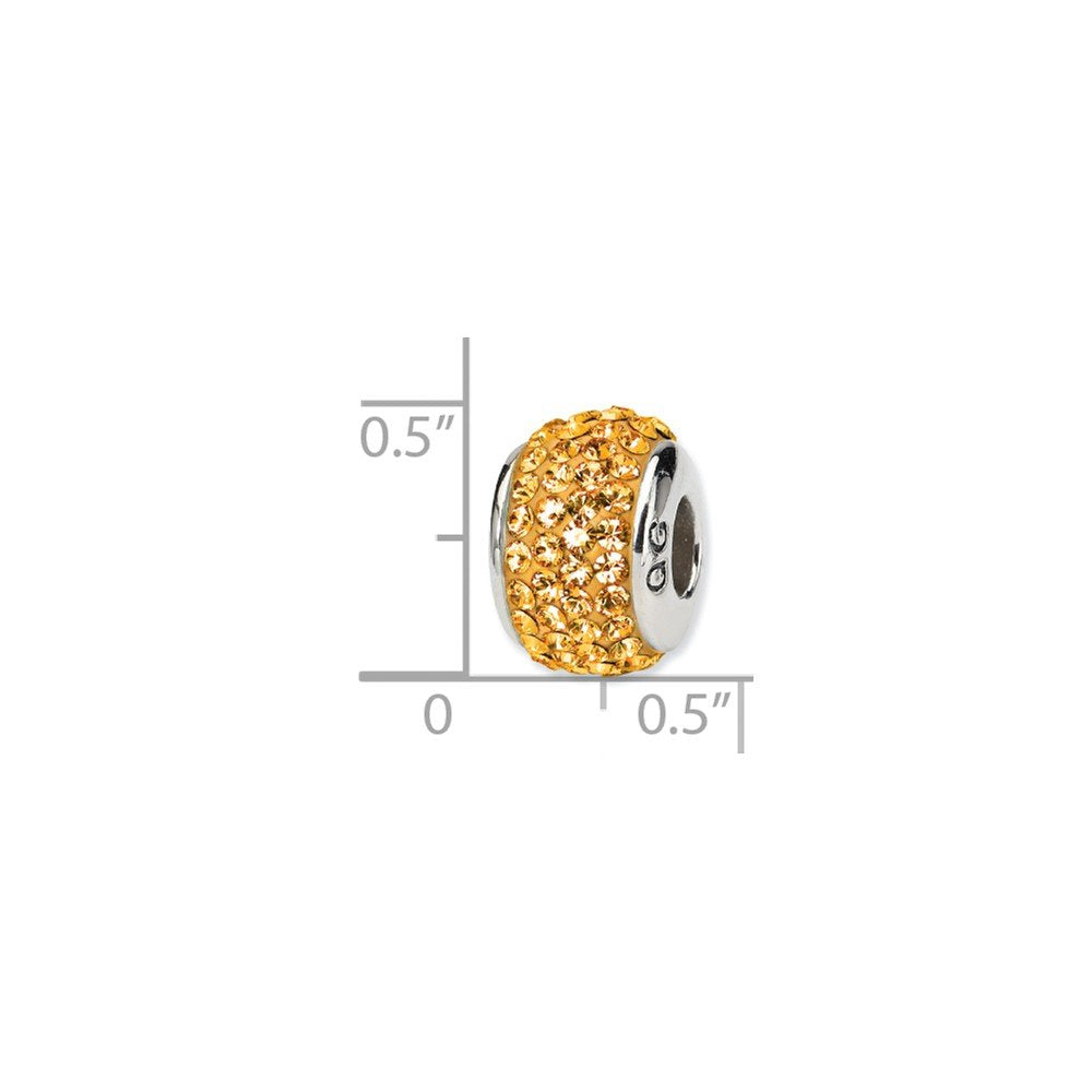 Sterling Silver Reflections Orange Full Preciosa Crystal Bead