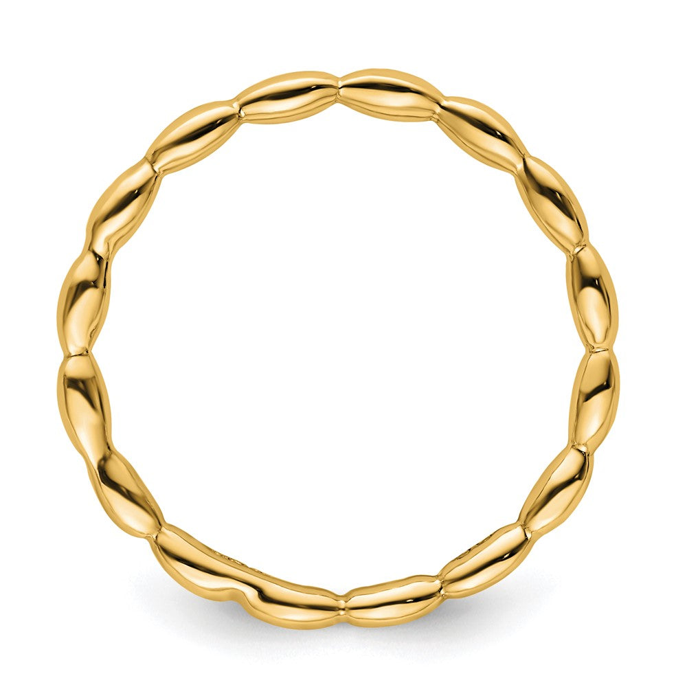 Sterling Silver Stackable Expressions Gold-plated Rice Ring Size -8