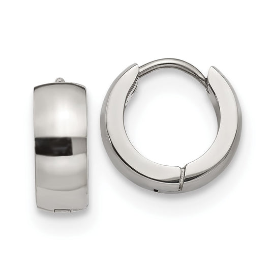 Stainless Steel Polished 5mm Hinged Hoop Earrings