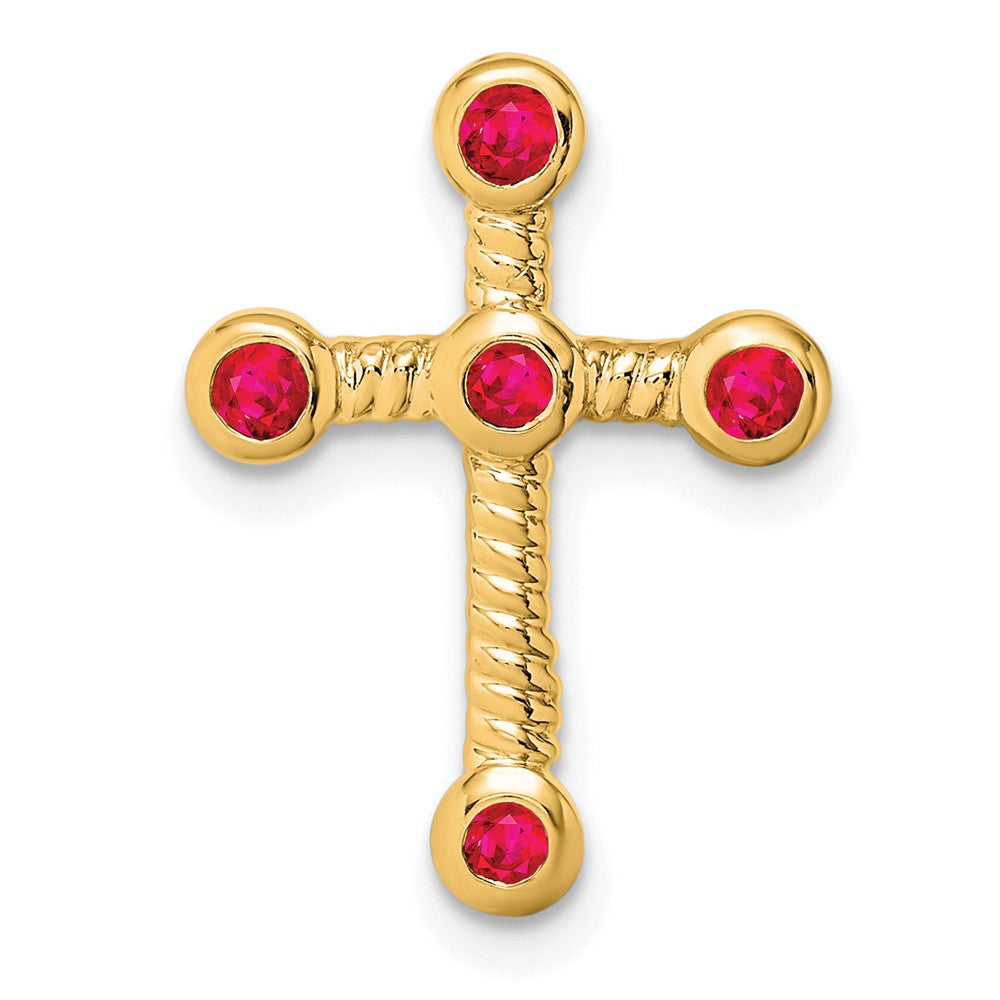 14k Ruby Cross Chain Slide