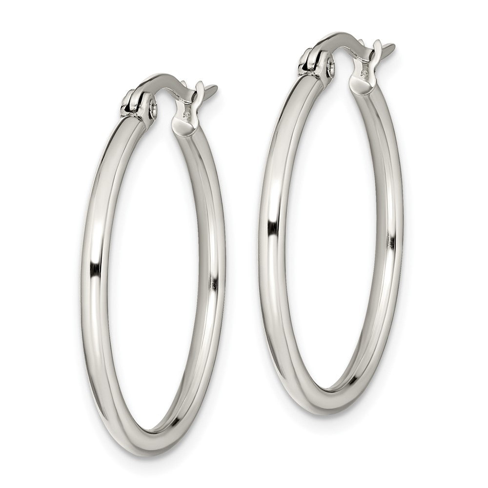 Stainless Steel Polished 27mm Diameter Hoop Earrings