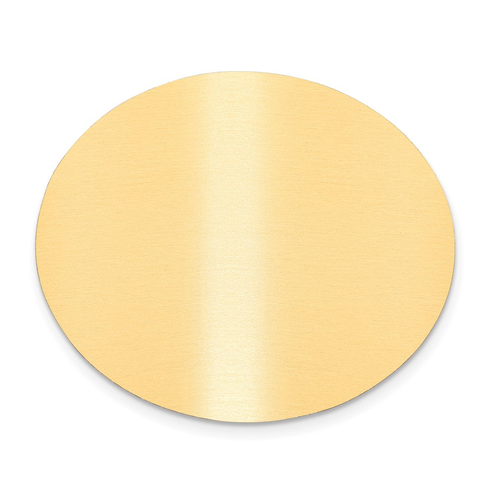 1 1/2 x 1 3/4 Oval Satin Brass Plates-Set of 6