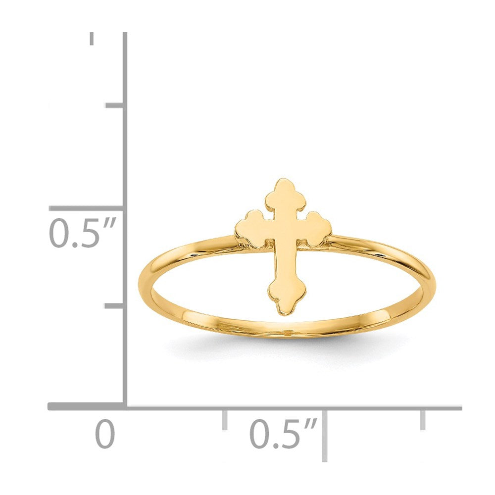 14k Polished Cross Ring Size 7