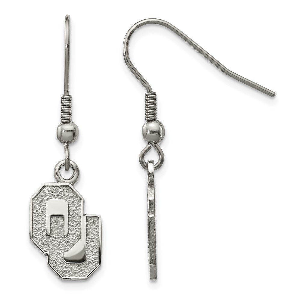Stainless Steel LogoArt University of Oklahoma O-U Dangle Wire Earrings QST517UOK